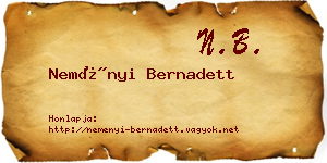 Neményi Bernadett névjegykártya
