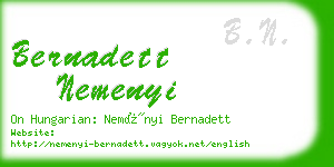 bernadett nemenyi business card